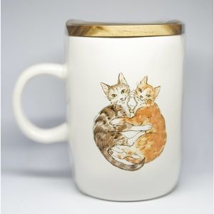 Purrfect Rae Dunn mug (with lid)